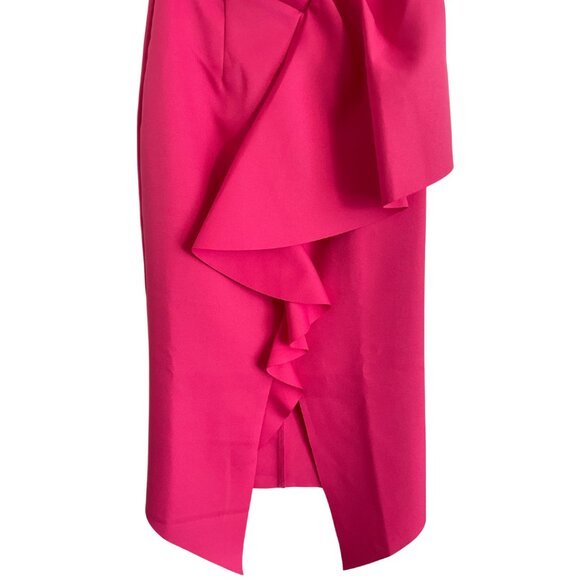 NWT ELLIATT Reception Strapless Pink Midi Dress Size XS Draped Ruffle Cocktail - Picture 4 of 9